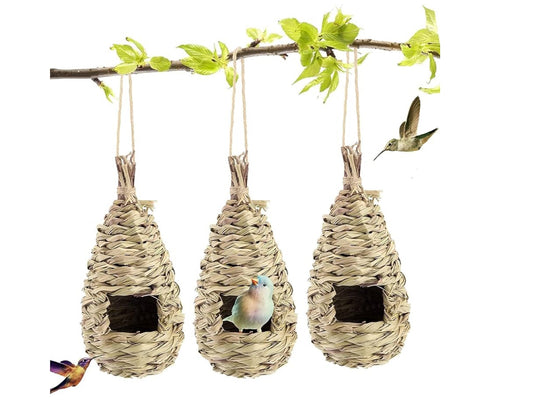 4 pcs Straw birds nest اعشاش طيور مصنوعه من القش عدد ٤