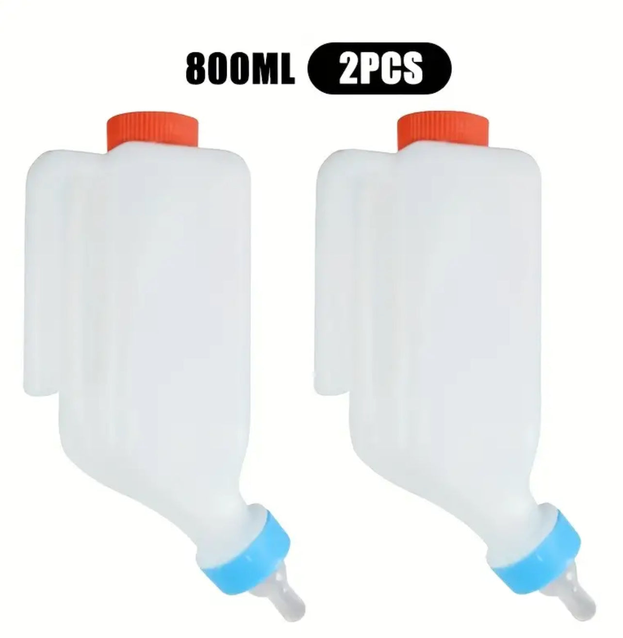 2pcs portable cow and sheep milk bottle feeders, 800ml رضاعات علبتين بلاستك تعلق لحليب البقر والأغنام، 800 مل