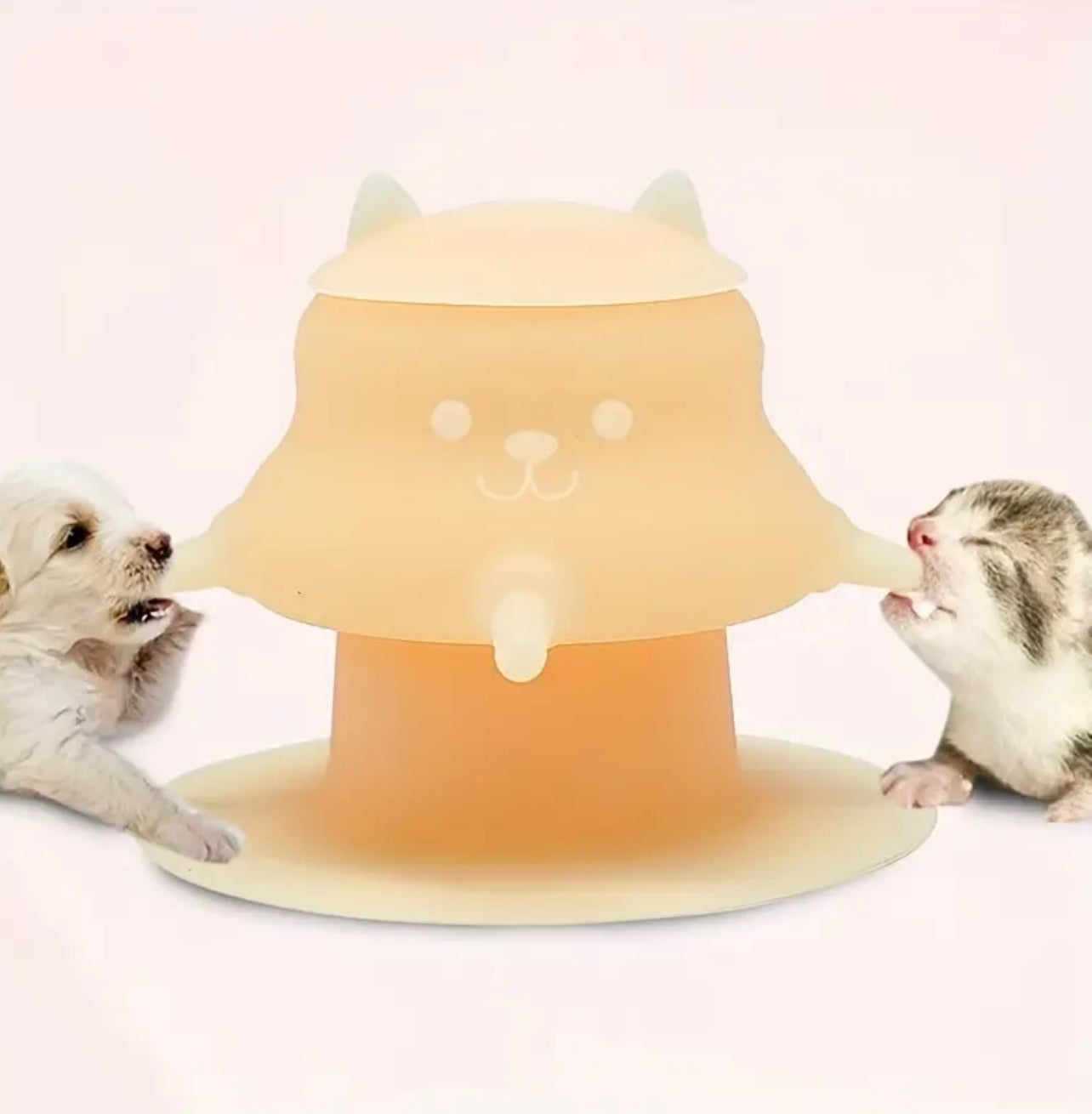 Cute Cat-Shaped Silicone Pet Nursing Bottle with Strong Suction Base - Multiple Kitten Feeder for Easy Milk and Water Dispensing رضاعه ربل للكتنز و الجراوي سهله الاستعمال والتنظيف