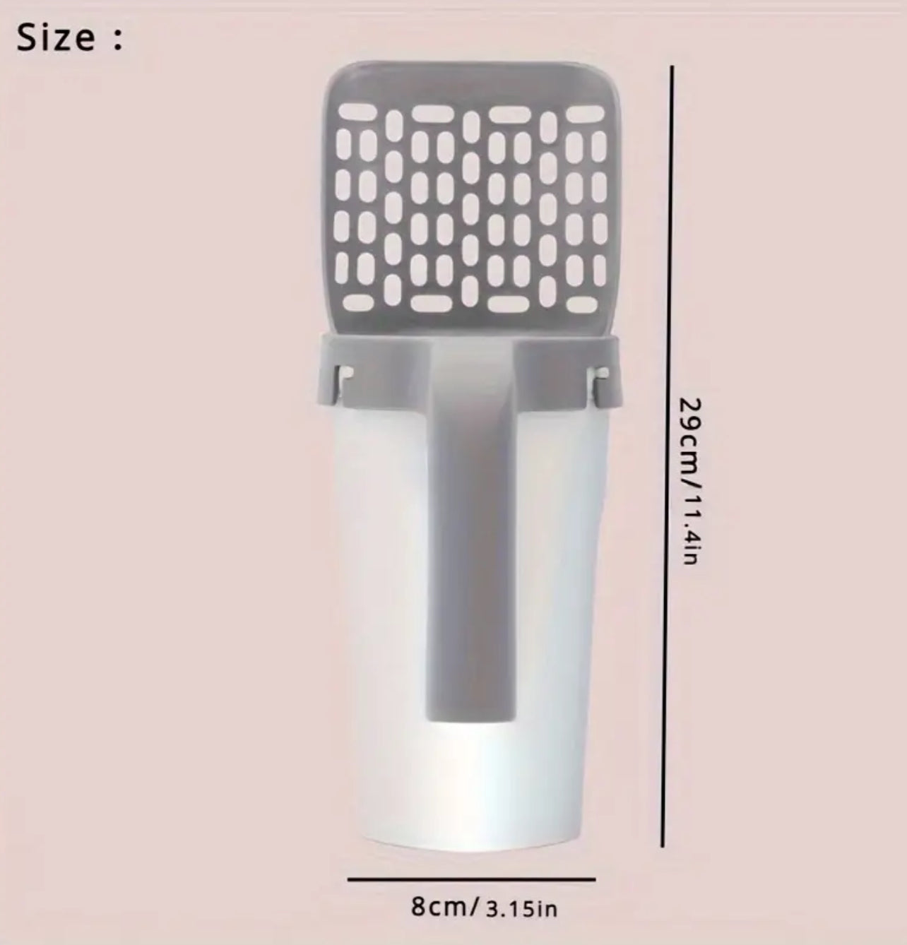 Cat Litter Scoop Set with Integrated Waste 10 pieces Bag Dispenser - مغرفة القمامة للقطط مع موزع أكياس النفايات المتكاملة مع ١٠ رولات اكياس