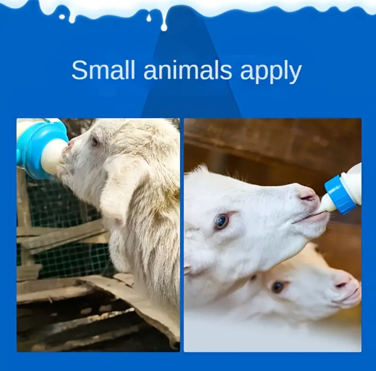2pcs portable cow and sheep milk bottle feeders, 800ml رضاعات علبتين بلاستك تعلق لحليب البقر والأغنام، 800 مل