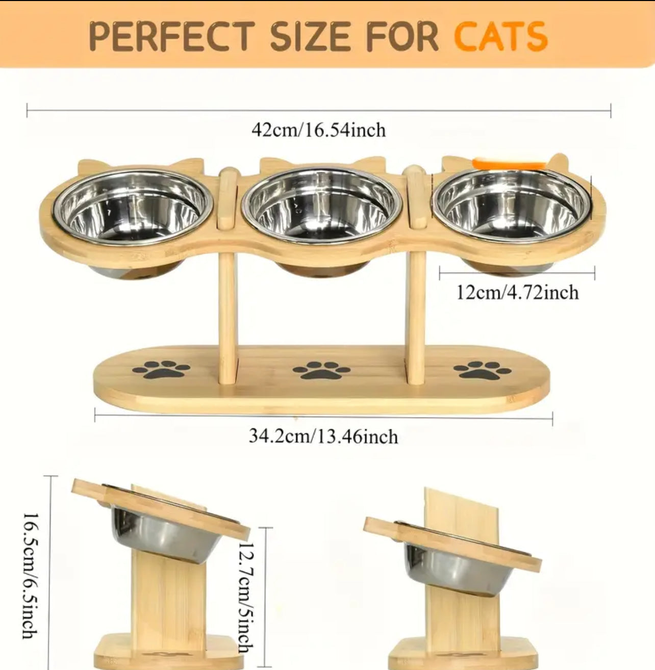 cat feeder with pet food bowl and 3 brackets وحدة تغذية القطط مع وعاء طعام الحيوانات الأليفة
