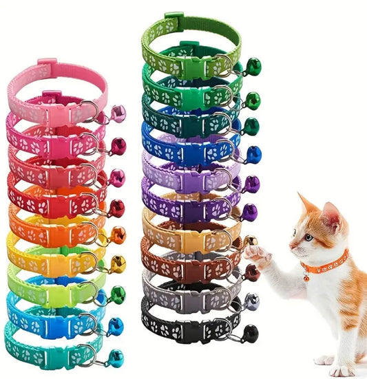19 قطعة ألوان مختلطة الياقات العاكسة للقطط مع مشبك أمان وجرس 19pcs Reflective Cat Collars With Safety Buckle And Bell, Pet Collars For Kitty Safety And Identification