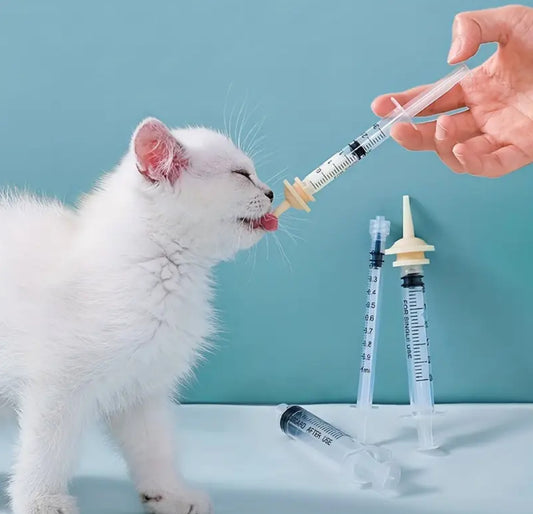 12pcs Soft Silicone Pet Feeding Nipples - Slow Feeder Soothing Items for Kittens & Puppies - رضاعات ربل مصنوع من السيليكون يركب على الابره للغر الطقم ١٢ حبه