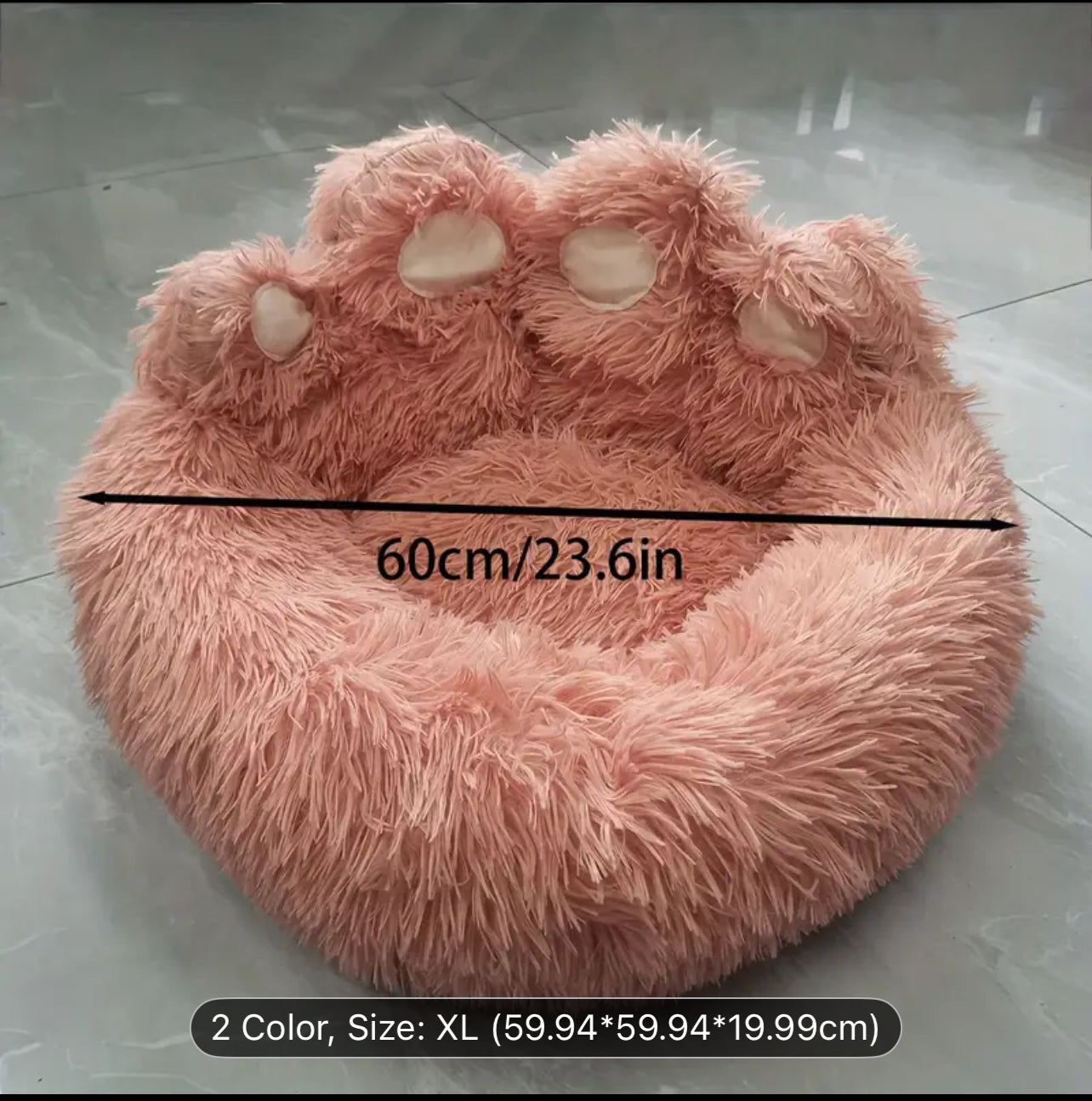 Luxury Plush Cat Bed with Cozy Bear Paw Design. سرير القط الفخم الفاخر مع تصميم مخلب الدب المريح