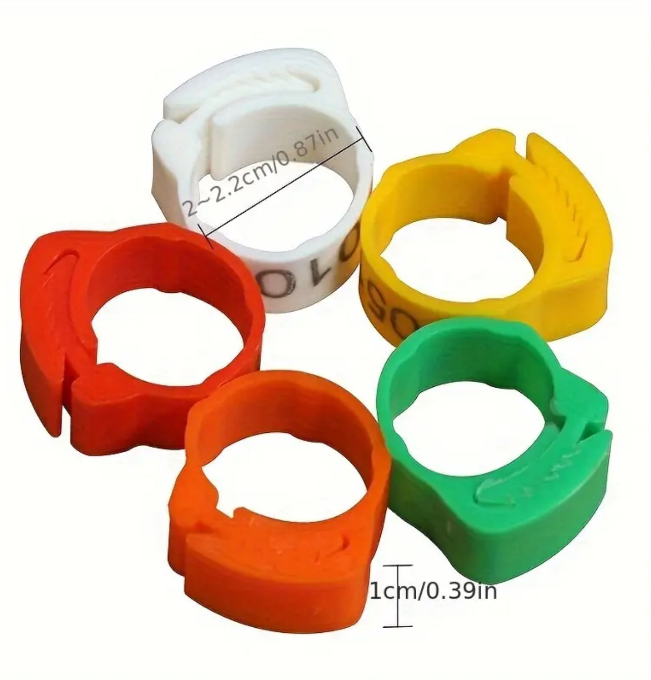 100 pcs chicken leg band 25mm  حجول بلاستك للدجاج مقاس ٢٥ مم (١٠٠ حبه)