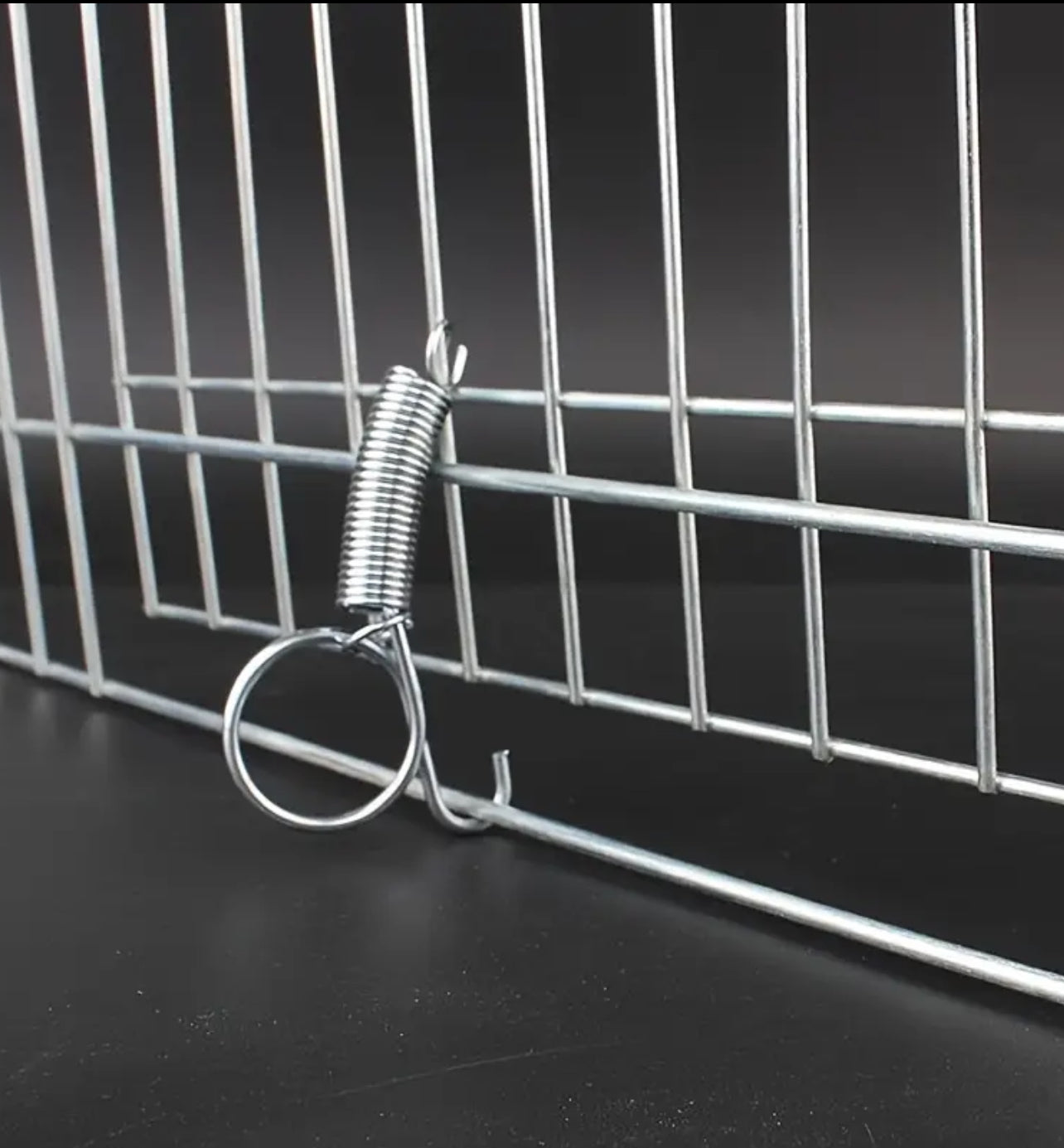 30pcs Stainless Steel Pet Cage Hooks with Spring Mechanism - (هوكات لقفل ابواب الاقفاص (عدد ٣٠ حبه