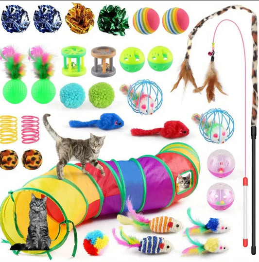 32pcs Cat Toys Set …. ٣٢ قطعه متنوعه العاب للقطط