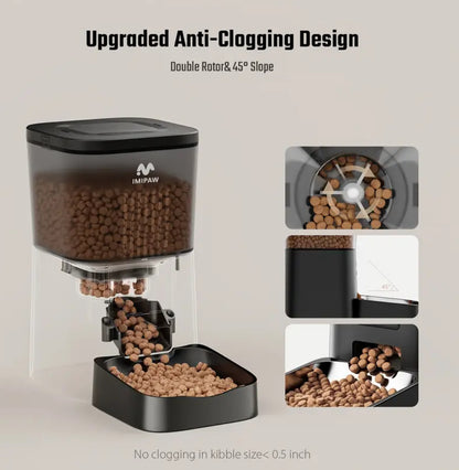 1pc IMIPAW Smart WiFi Cat Feeder, 4L/135oz جهاز لاكل القطط يشبك على الواي فاي و ابلكيشن في التلفون و بامكانك توقيت الاكل للقطه