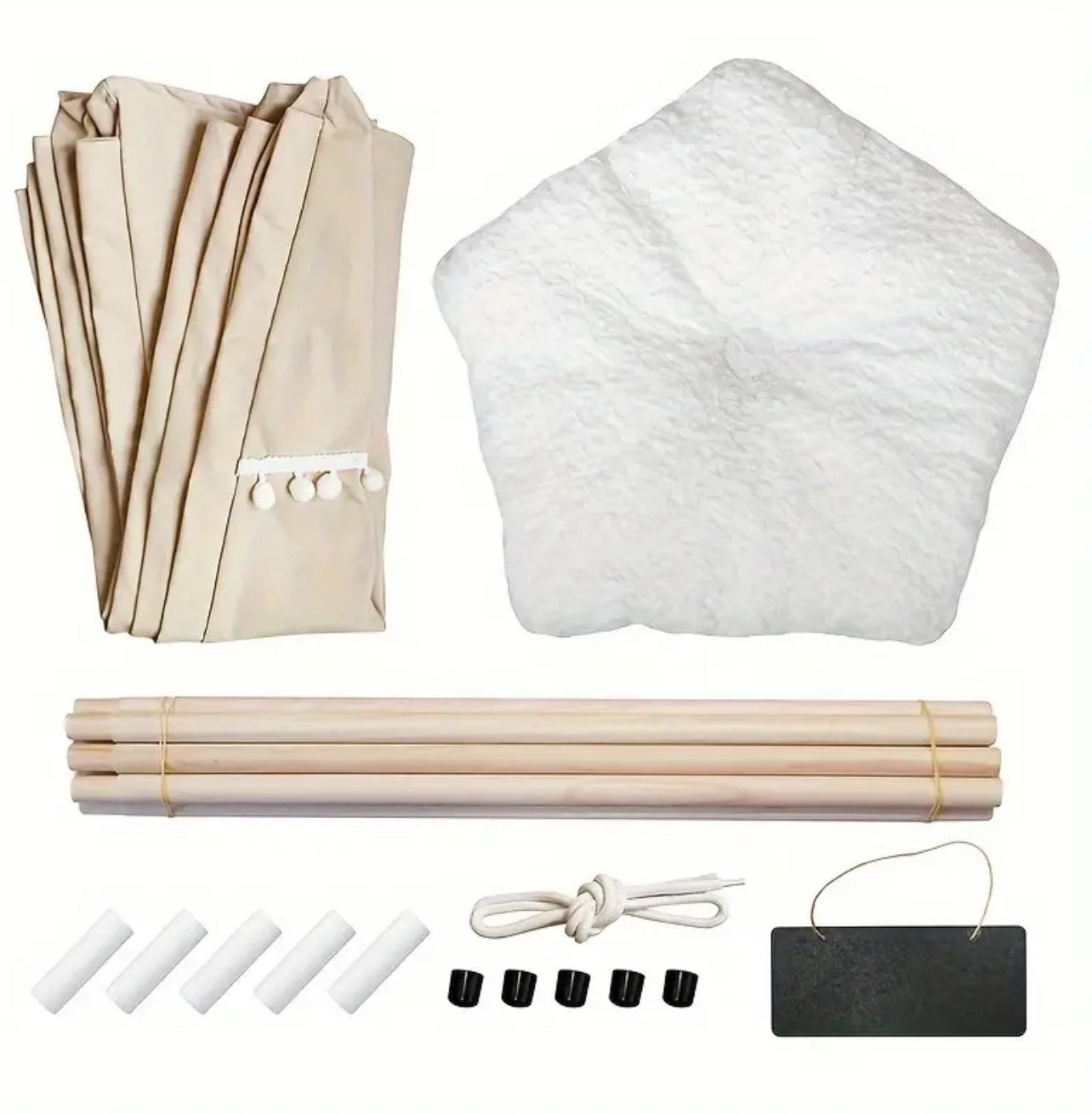 Linen Fabric Pet Teepee with Cushion خيمه مع سرير للكلاب والقطط