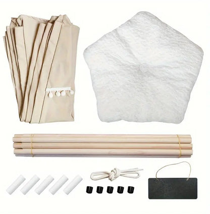 Linen Fabric Pet Teepee with Cushion خيمه مع سرير للكلاب والقطط