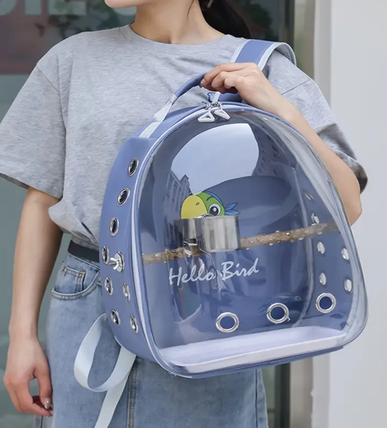 Transparent Bird Carrier Backpack for Parrots,شنطه محموله على الظهر للببغاوات والطيور