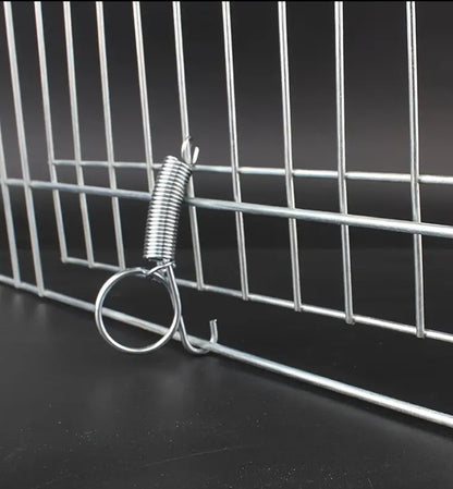 30pcs Stainless Steel Pet Cage Hooks with Spring Mechanism - (هوكات لقفل ابواب الاقفاص (عدد ٣٠ حبه