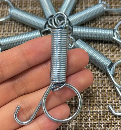 30pcs Stainless Steel Pet Cage Hooks with Spring Mechanism - (هوكات لقفل ابواب الاقفاص (عدد ٣٠ حبه
